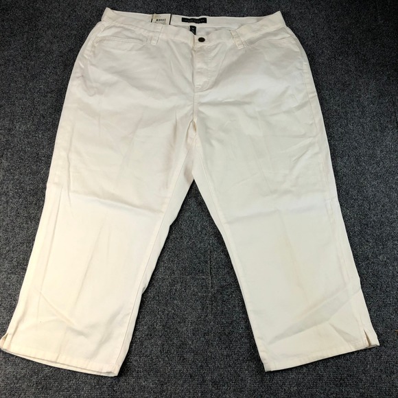 Lauren Jeans Co Ralph Lauren White Classic Midcalf Capris Womens Size 16W NWT - Picture 1 of 9